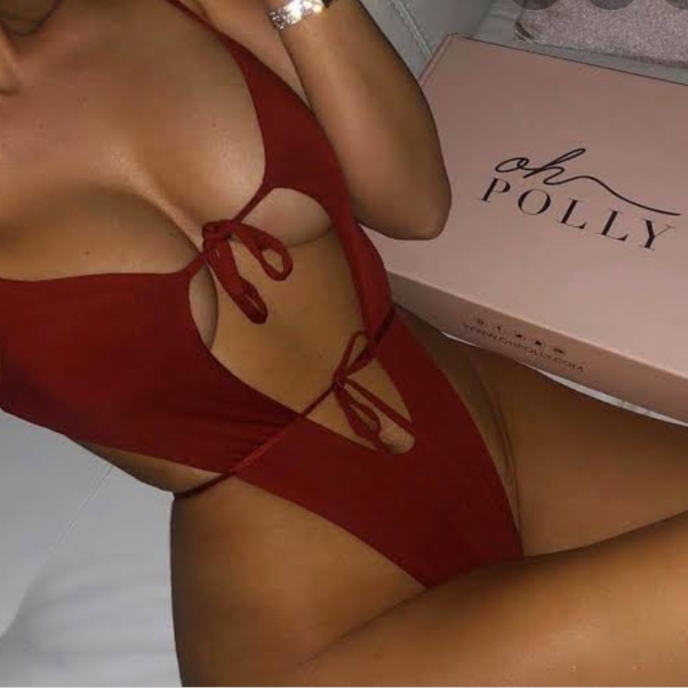 Oh Polly High Rise Cut Out Cheeky Swimsuit Bikini